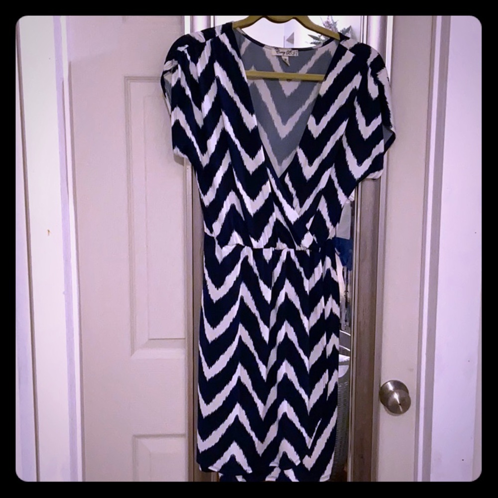Navy and White wrap dress from boutique.